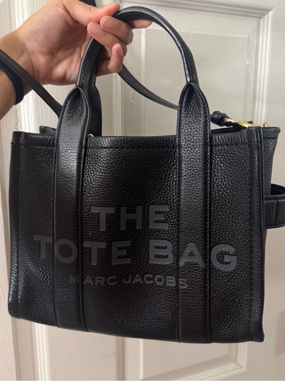 Marc Jacobs Black Pebbled Leather 'The Tote Bag' Mini Tote